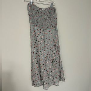 Strapless Floral Dress